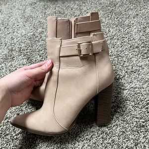 Charolette Russe heel boots, size 8 US, color is Josie (blush pink/tan ish).